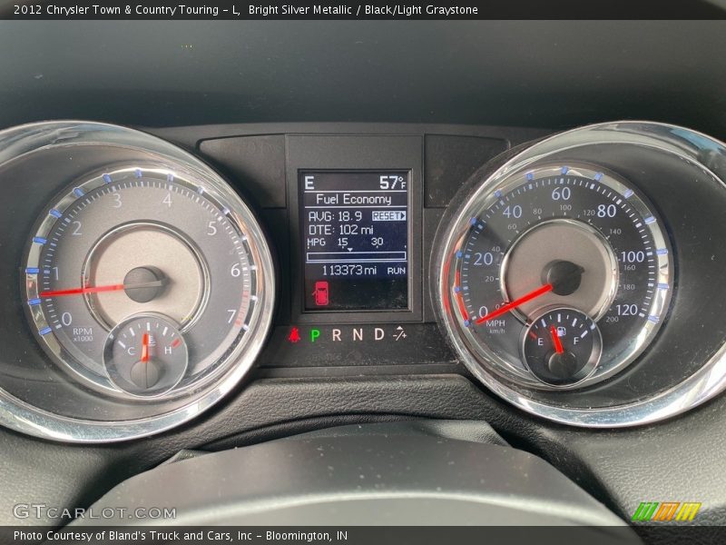 Bright Silver Metallic / Black/Light Graystone 2012 Chrysler Town & Country Touring - L