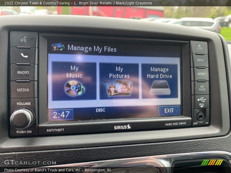 Bright Silver Metallic / Black/Light Graystone 2012 Chrysler Town & Country Touring - L