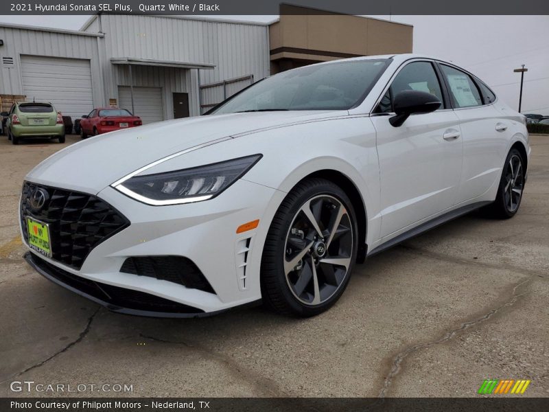 Quartz White / Black 2021 Hyundai Sonata SEL Plus