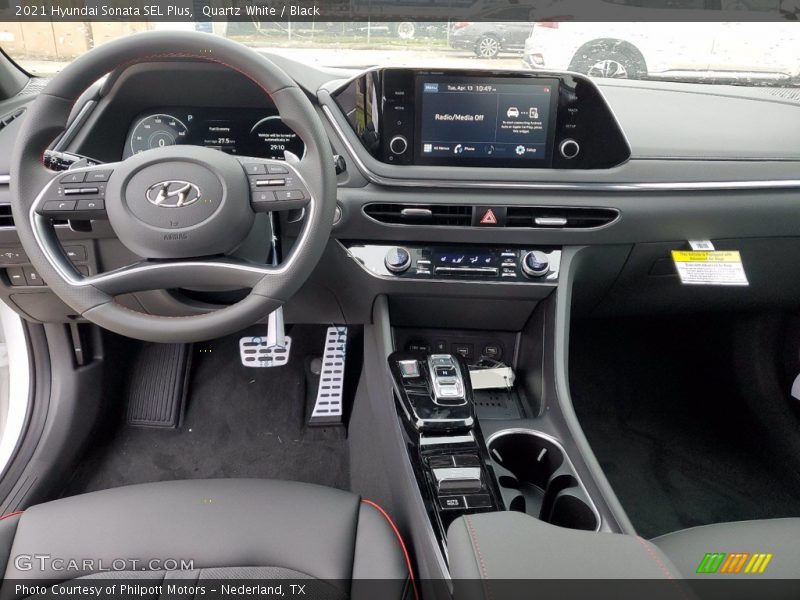 Quartz White / Black 2021 Hyundai Sonata SEL Plus
