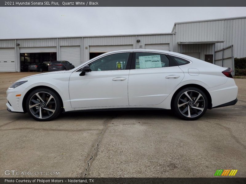 Quartz White / Black 2021 Hyundai Sonata SEL Plus