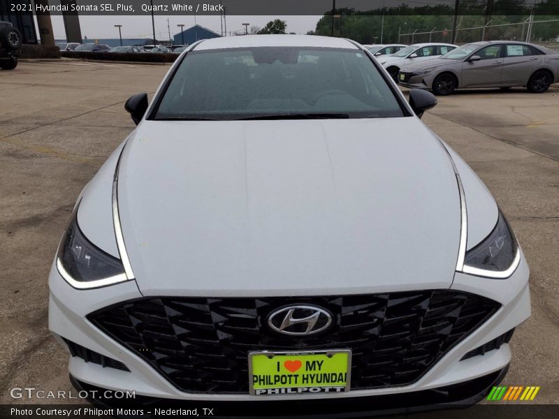 Quartz White / Black 2021 Hyundai Sonata SEL Plus