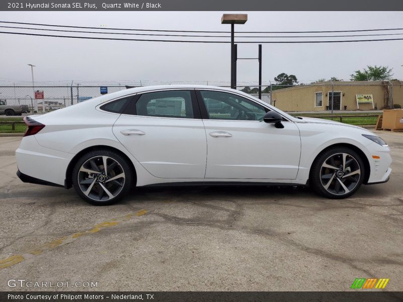 Quartz White / Black 2021 Hyundai Sonata SEL Plus
