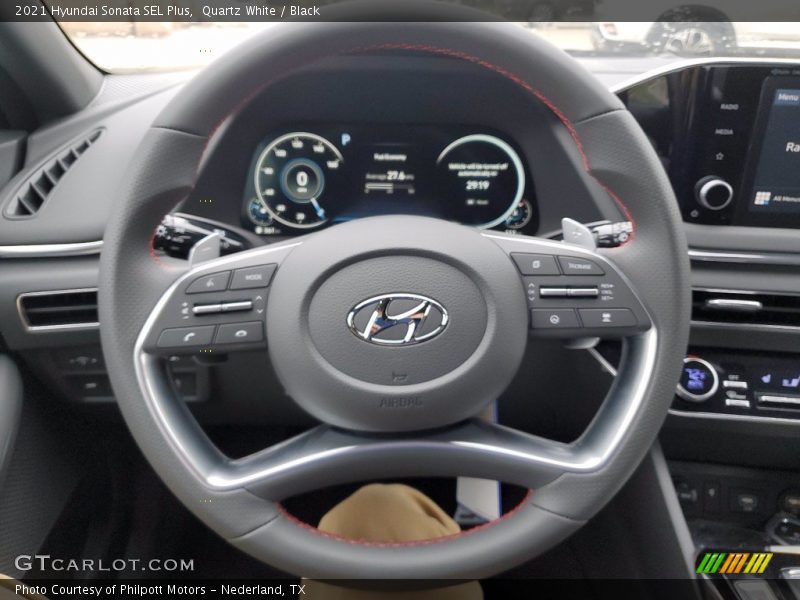 Quartz White / Black 2021 Hyundai Sonata SEL Plus