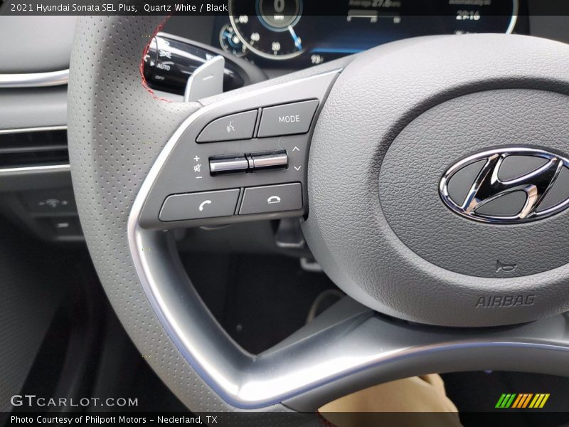 Quartz White / Black 2021 Hyundai Sonata SEL Plus