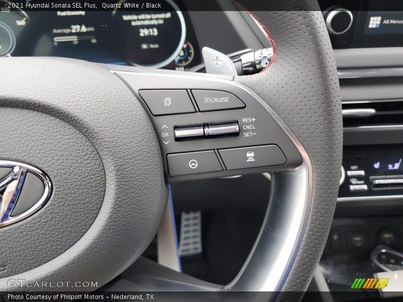 Quartz White / Black 2021 Hyundai Sonata SEL Plus