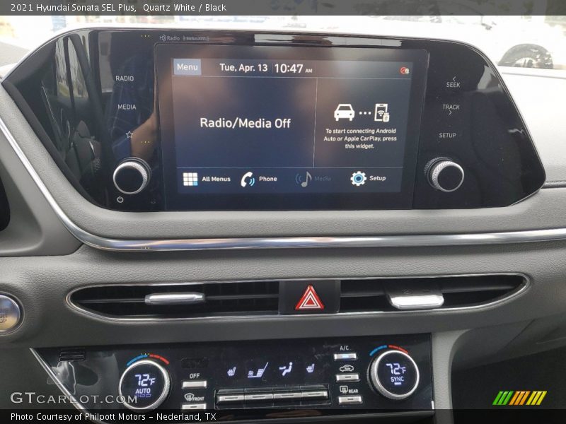 Quartz White / Black 2021 Hyundai Sonata SEL Plus