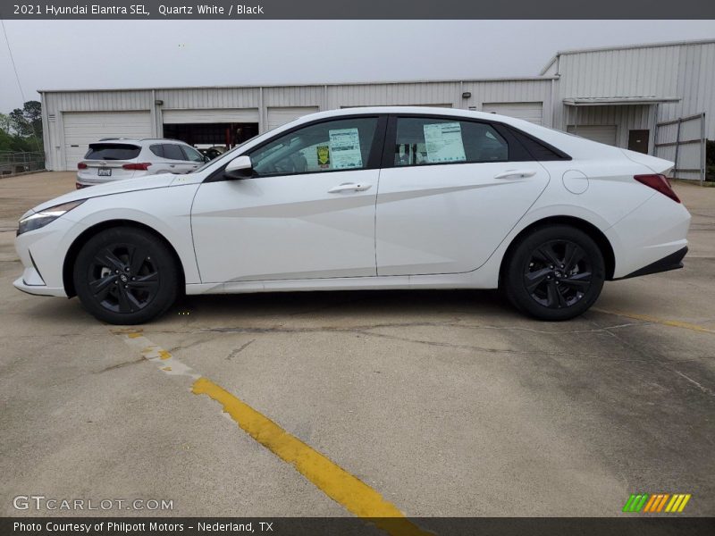 Quartz White / Black 2021 Hyundai Elantra SEL