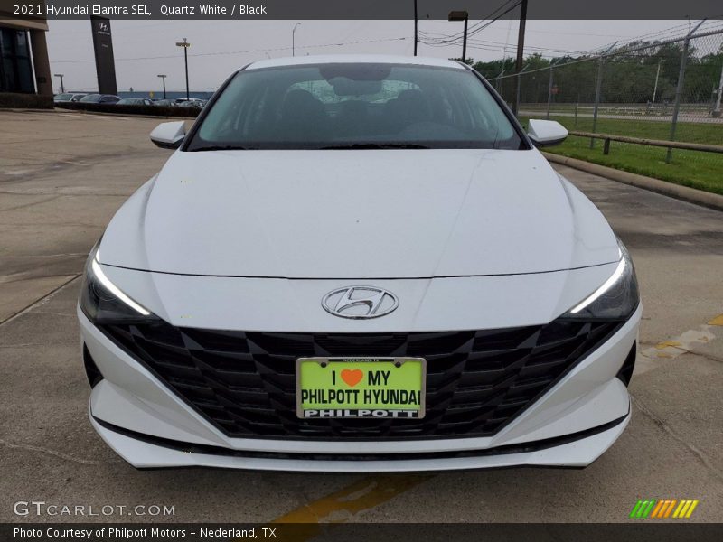 Quartz White / Black 2021 Hyundai Elantra SEL