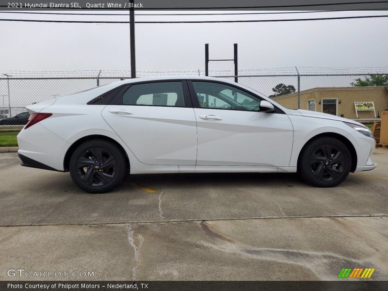 Quartz White / Black 2021 Hyundai Elantra SEL