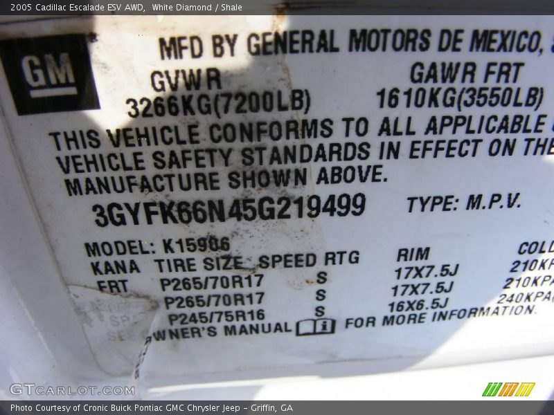 White Diamond / Shale 2005 Cadillac Escalade ESV AWD