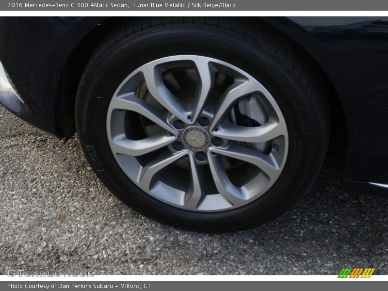 Lunar Blue Metallic / Silk Beige/Black 2016 Mercedes-Benz C 300 4Matic Sedan