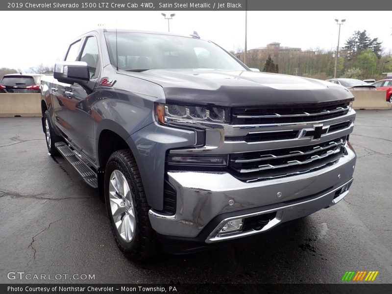 Satin Steel Metallic / Jet Black 2019 Chevrolet Silverado 1500 LTZ Crew Cab 4WD