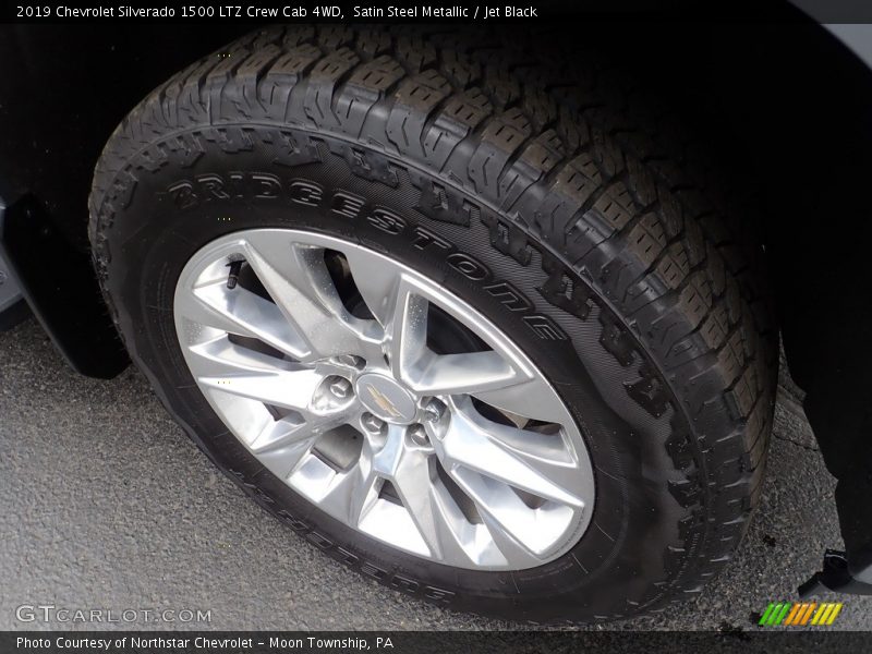 Satin Steel Metallic / Jet Black 2019 Chevrolet Silverado 1500 LTZ Crew Cab 4WD