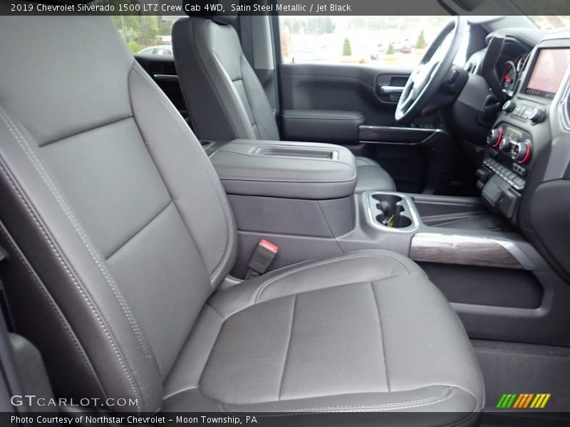 Satin Steel Metallic / Jet Black 2019 Chevrolet Silverado 1500 LTZ Crew Cab 4WD
