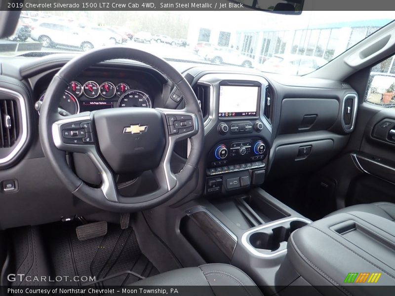 Satin Steel Metallic / Jet Black 2019 Chevrolet Silverado 1500 LTZ Crew Cab 4WD