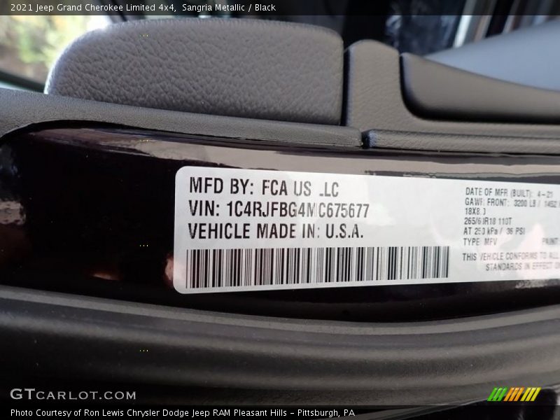 Sangria Metallic / Black 2021 Jeep Grand Cherokee Limited 4x4