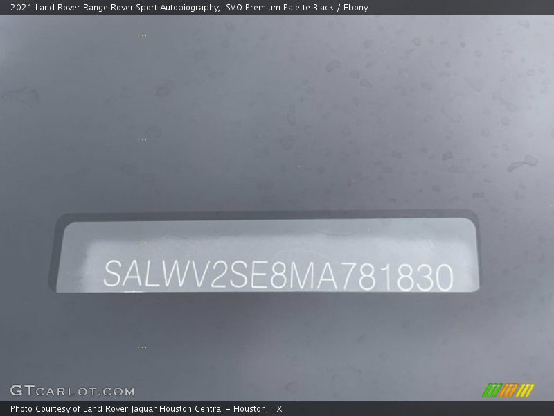 SVO Premium Palette Black / Ebony 2021 Land Rover Range Rover Sport Autobiography
