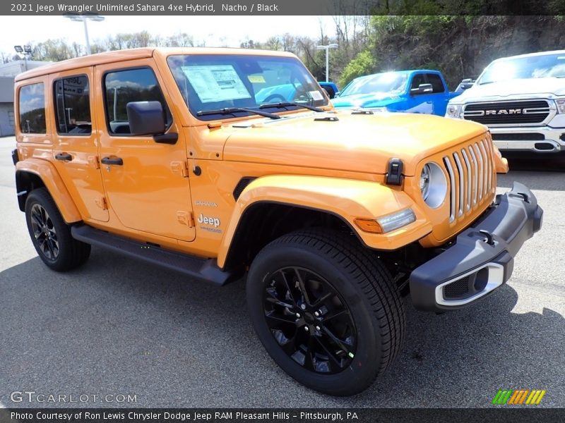 Front 3/4 View of 2021 Wrangler Unlimited Sahara 4xe Hybrid