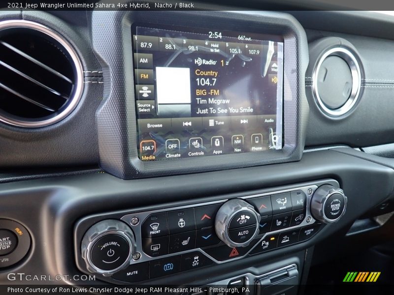 Controls of 2021 Wrangler Unlimited Sahara 4xe Hybrid