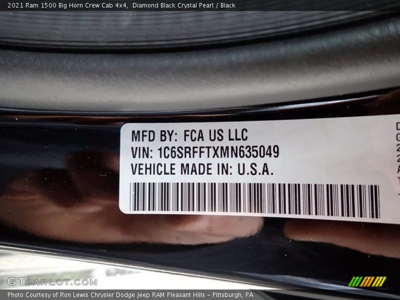 Diamond Black Crystal Pearl / Black 2021 Ram 1500 Big Horn Crew Cab 4x4