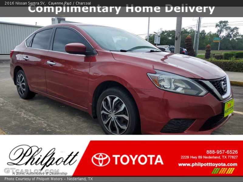 Cayenne Red / Charcoal 2016 Nissan Sentra SV