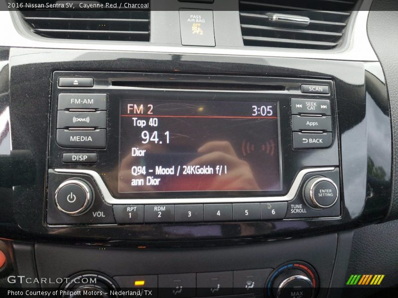 Audio System of 2016 Sentra SV