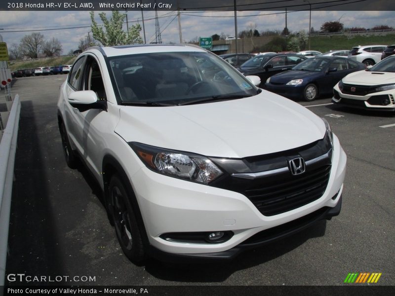 White Orchid Pearl / Gray 2018 Honda HR-V EX-L AWD