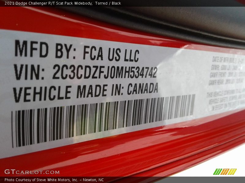Torred / Black 2021 Dodge Challenger R/T Scat Pack Widebody