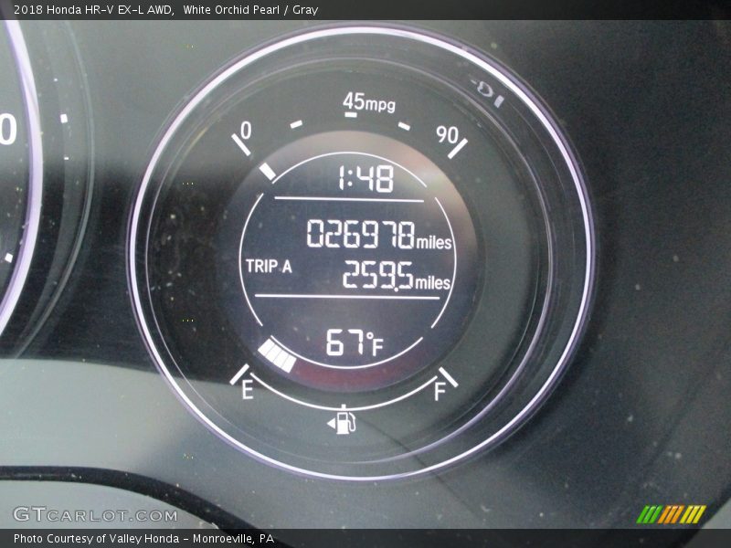 White Orchid Pearl / Gray 2018 Honda HR-V EX-L AWD