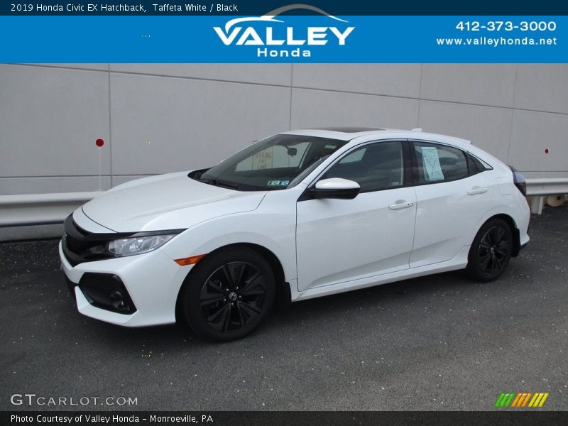 Taffeta White / Black 2019 Honda Civic EX Hatchback