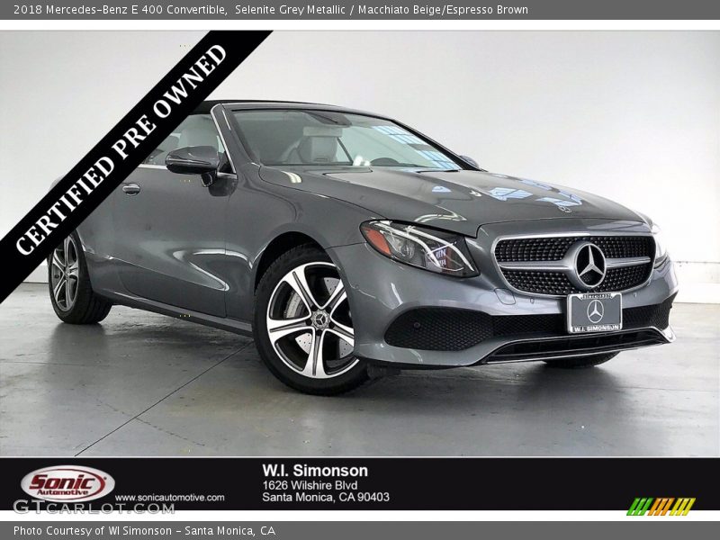 Selenite Grey Metallic / Macchiato Beige/Espresso Brown 2018 Mercedes-Benz E 400 Convertible