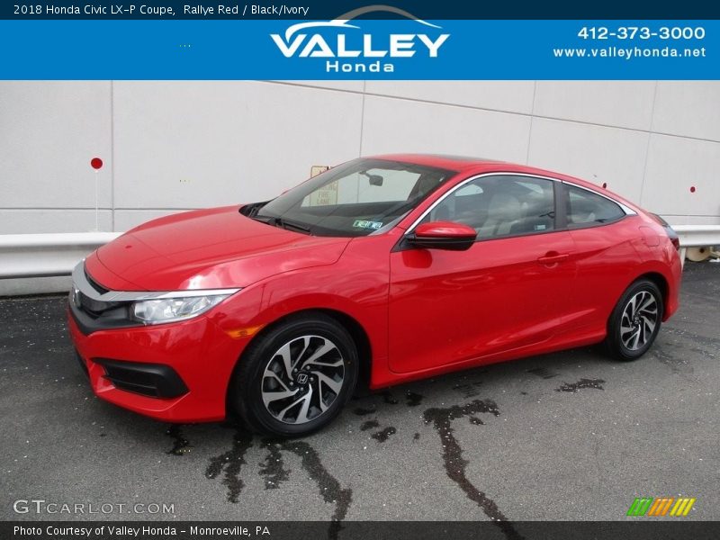 Rallye Red / Black/Ivory 2018 Honda Civic LX-P Coupe