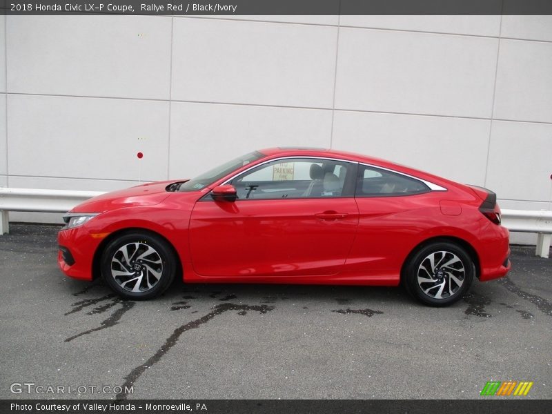 Rallye Red / Black/Ivory 2018 Honda Civic LX-P Coupe