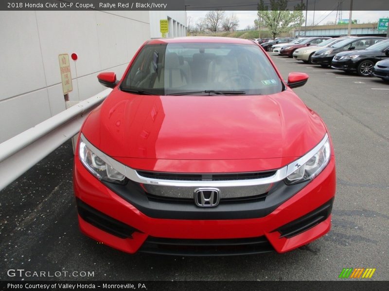 Rallye Red / Black/Ivory 2018 Honda Civic LX-P Coupe