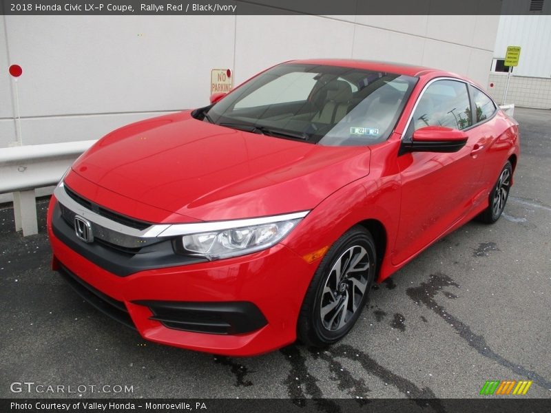 Rallye Red / Black/Ivory 2018 Honda Civic LX-P Coupe