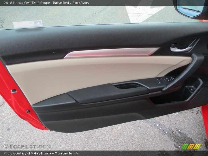 Rallye Red / Black/Ivory 2018 Honda Civic LX-P Coupe
