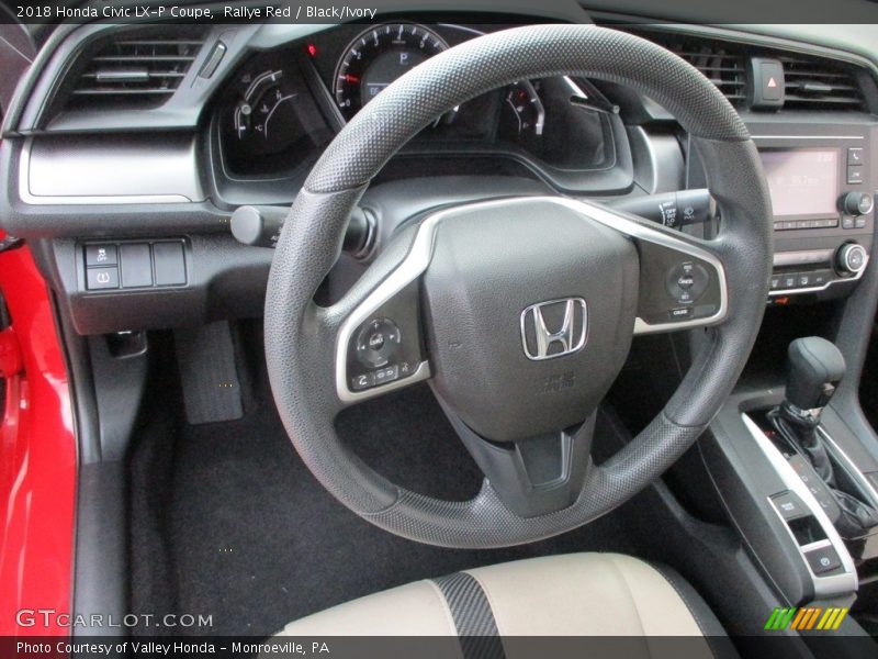 Rallye Red / Black/Ivory 2018 Honda Civic LX-P Coupe
