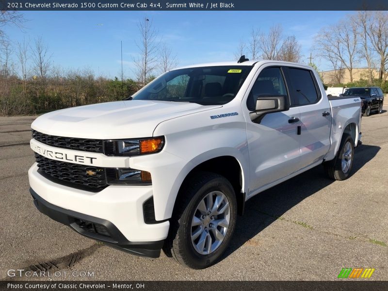 Summit White / Jet Black 2021 Chevrolet Silverado 1500 Custom Crew Cab 4x4