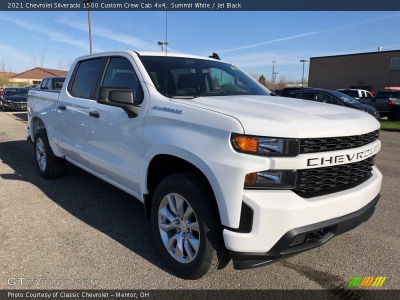Summit White / Jet Black 2021 Chevrolet Silverado 1500 Custom Crew Cab 4x4