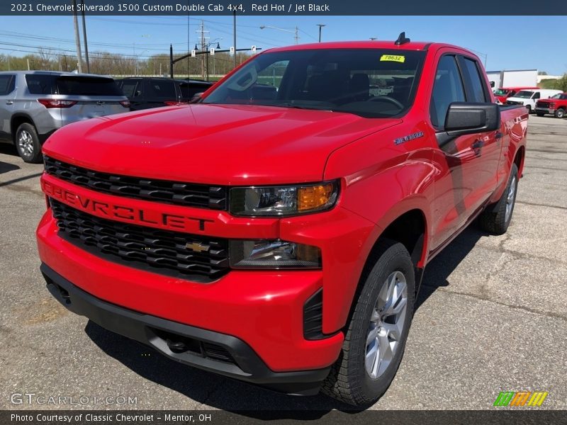 Red Hot / Jet Black 2021 Chevrolet Silverado 1500 Custom Double Cab 4x4