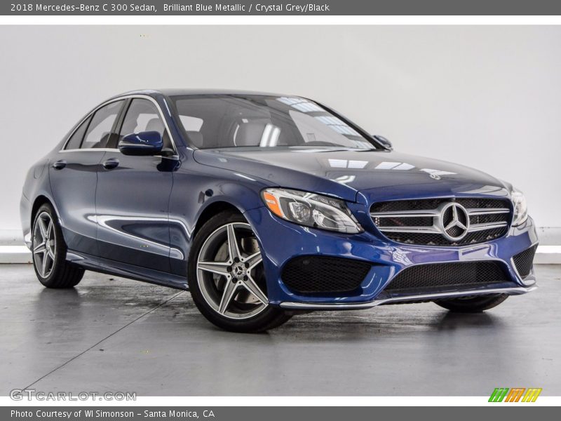 Brilliant Blue Metallic / Crystal Grey/Black 2018 Mercedes-Benz C 300 Sedan