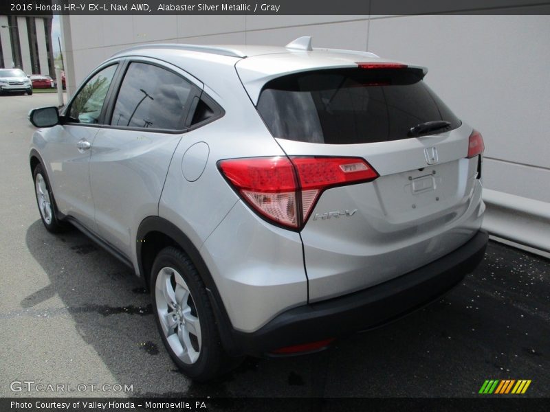 Alabaster Silver Metallic / Gray 2016 Honda HR-V EX-L Navi AWD