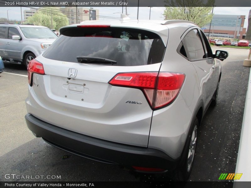 Alabaster Silver Metallic / Gray 2016 Honda HR-V EX-L Navi AWD
