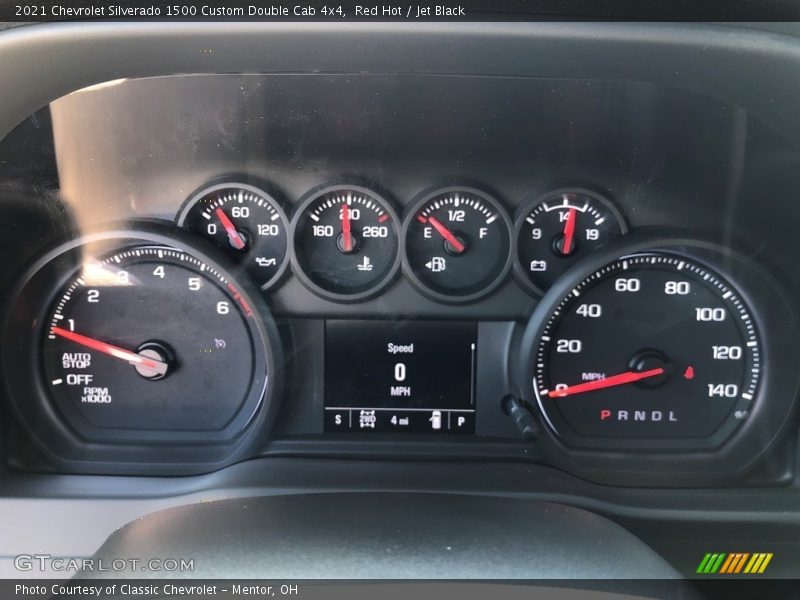 Red Hot / Jet Black 2021 Chevrolet Silverado 1500 Custom Double Cab 4x4