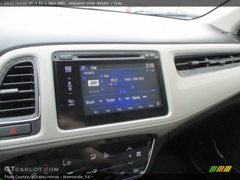 Alabaster Silver Metallic / Gray 2016 Honda HR-V EX-L Navi AWD