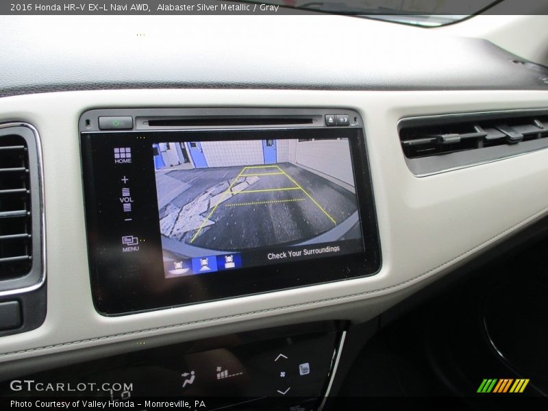 Alabaster Silver Metallic / Gray 2016 Honda HR-V EX-L Navi AWD