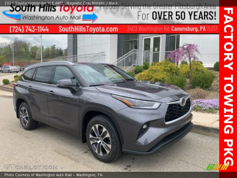 Magnetic Gray Metallic / Black 2021 Toyota Highlander XLE AWD