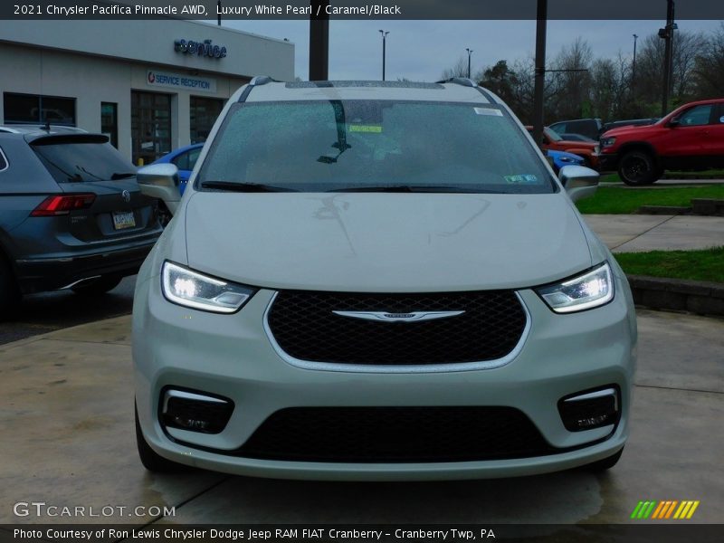Luxury White Pearl / Caramel/Black 2021 Chrysler Pacifica Pinnacle AWD