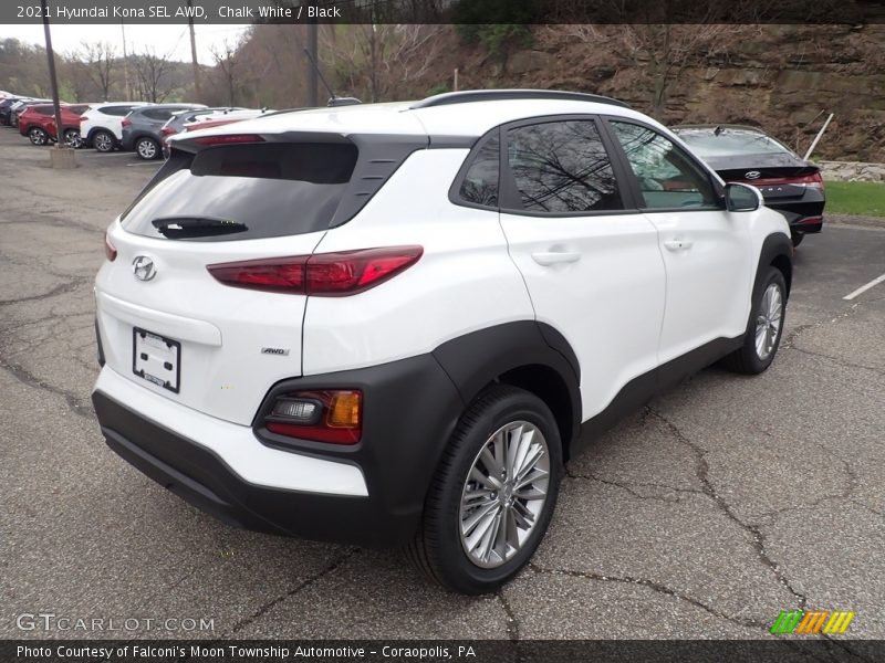 Chalk White / Black 2021 Hyundai Kona SEL AWD